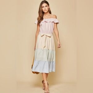 ANDREE BY UNIT Midi Seersucker Dress